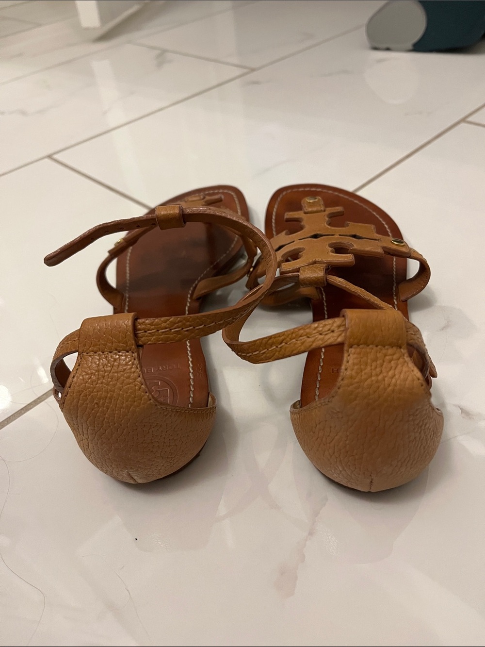 Tory Burch Phoebe Thong Sandals Royal in brown size 9 - Picture 2 of 5